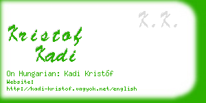 kristof kadi business card